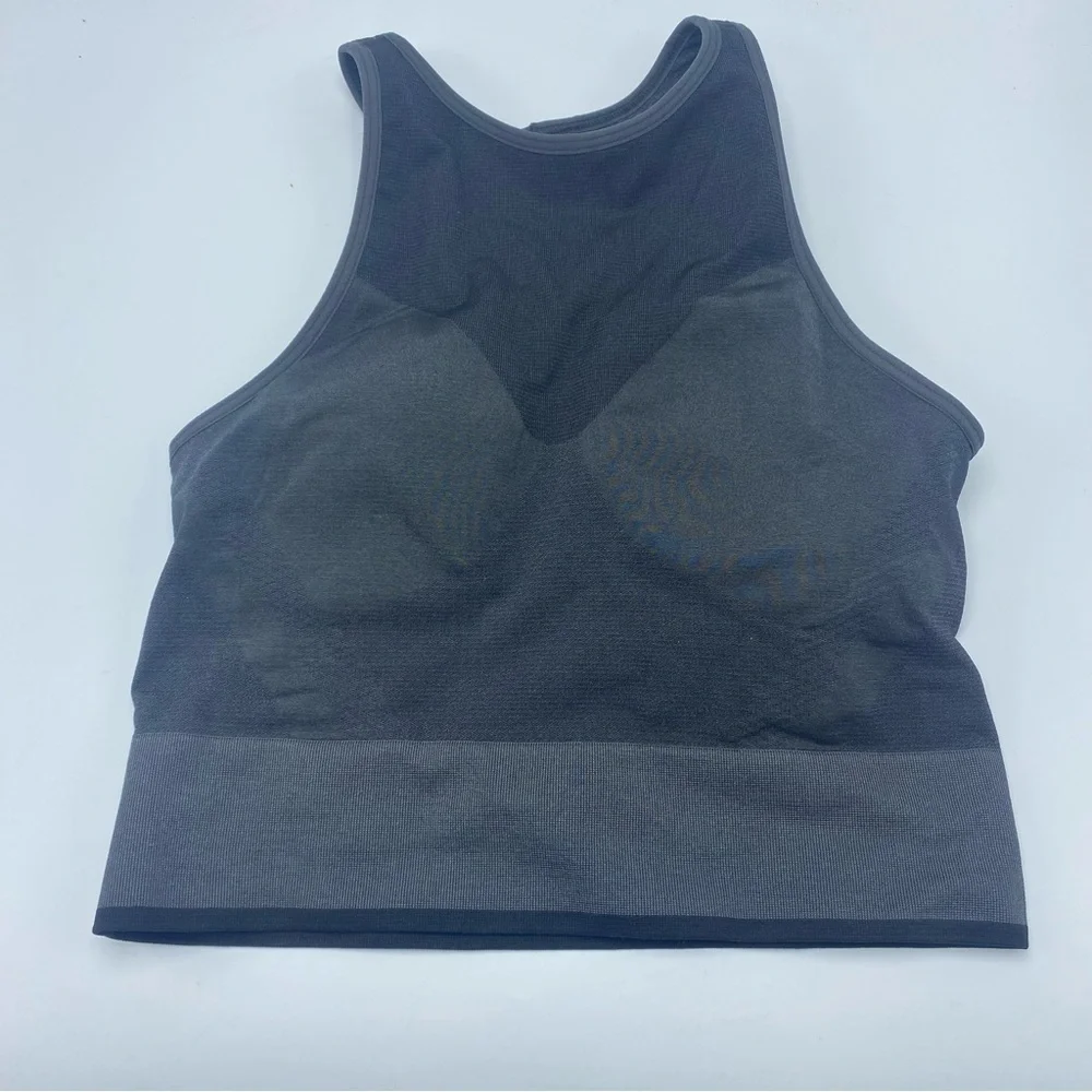 Lululemon Seamless Mesh Racerback Sports Bra Size 4 Gray